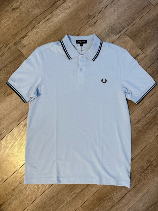 Fred Perry Other - Fred Perry Light Blue Polo with Navy Twin Tipping